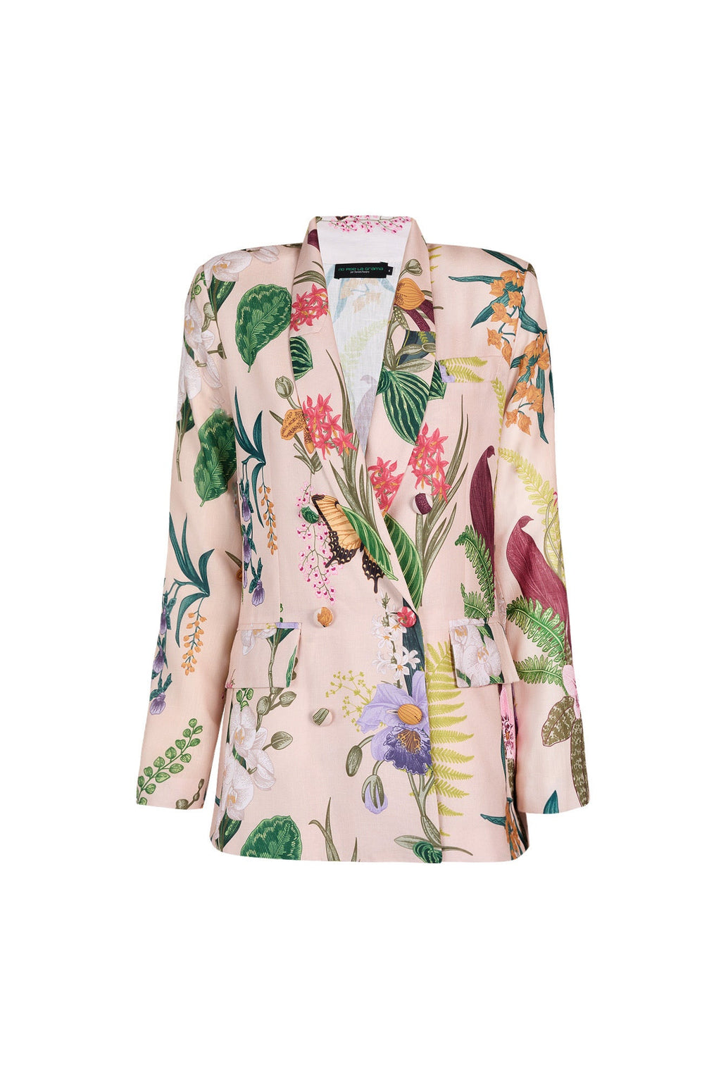 MARCELA TAILORED JACKET SUIT IN JARDIN PRINT SOFT KHAKI