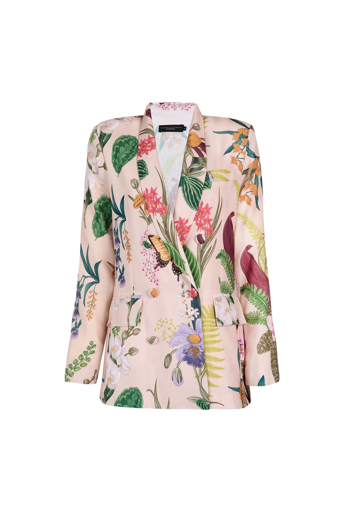 MARCELA TAILORED JACKET SUIT IN JARDIN PRINT SOFT KHAKI