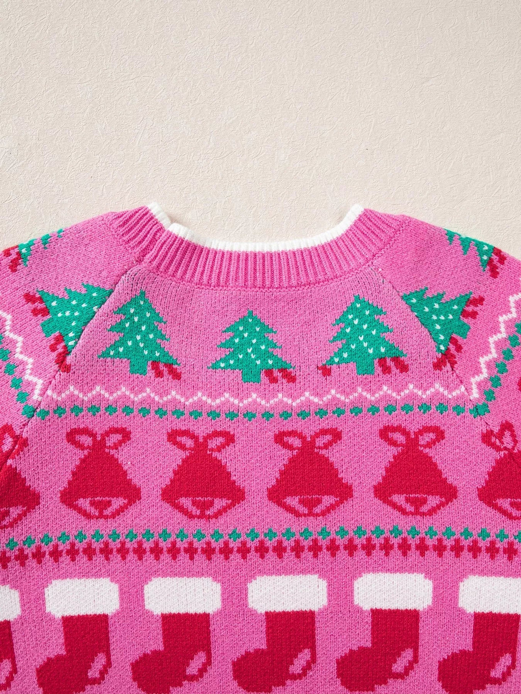 Christmas Holiday Graphic Round Neck Knit Sweater