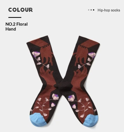 French Creative Socks Illustration Art Socks For Men And Women Couples