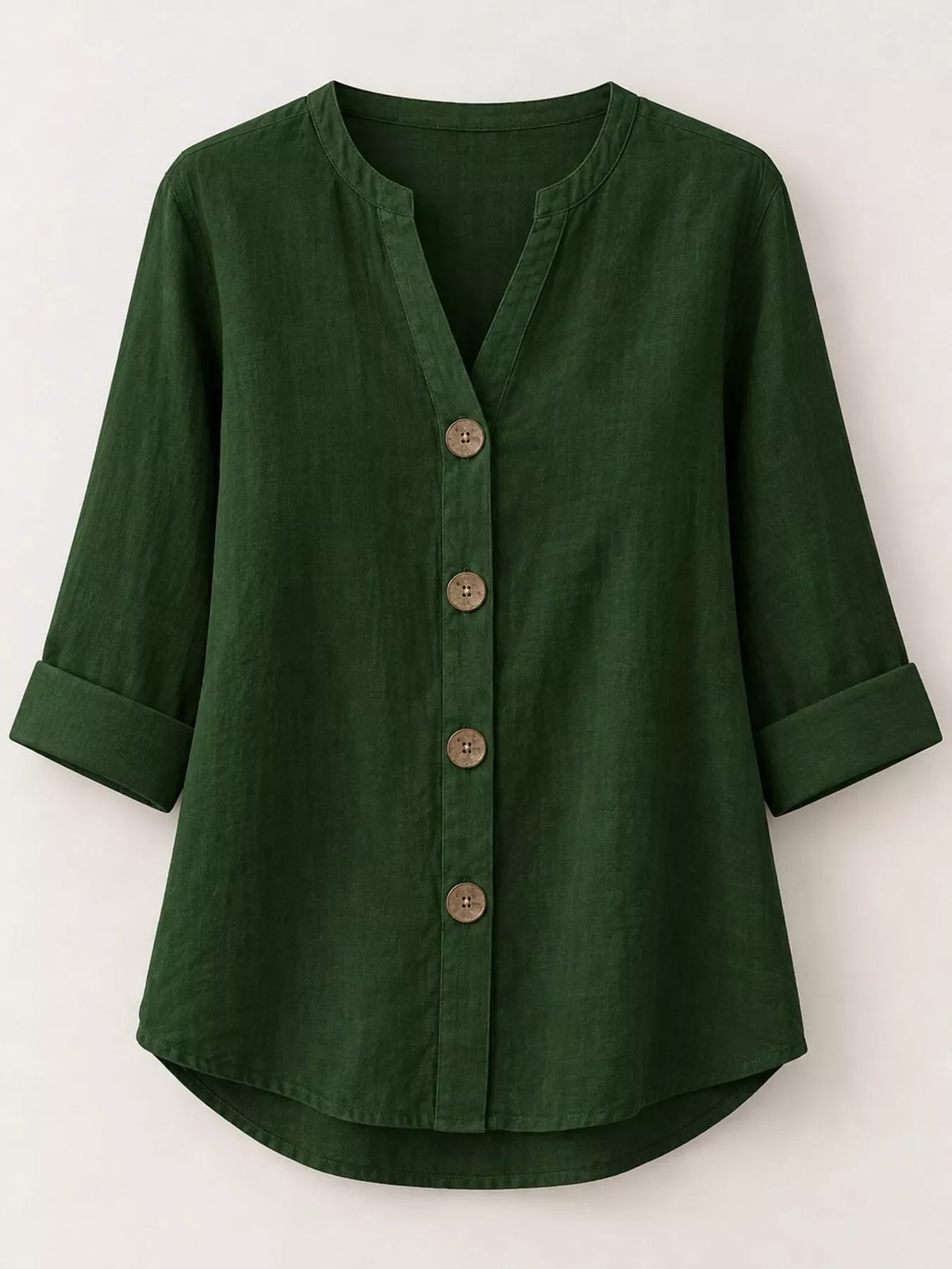 Notched Button Down Shirt