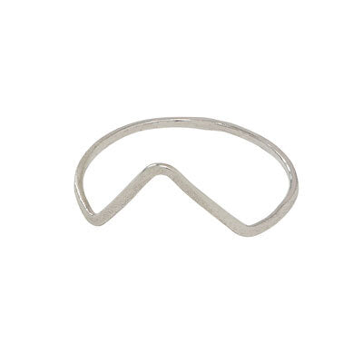 Triangle Brushed Sterling Silver Wire Ring
