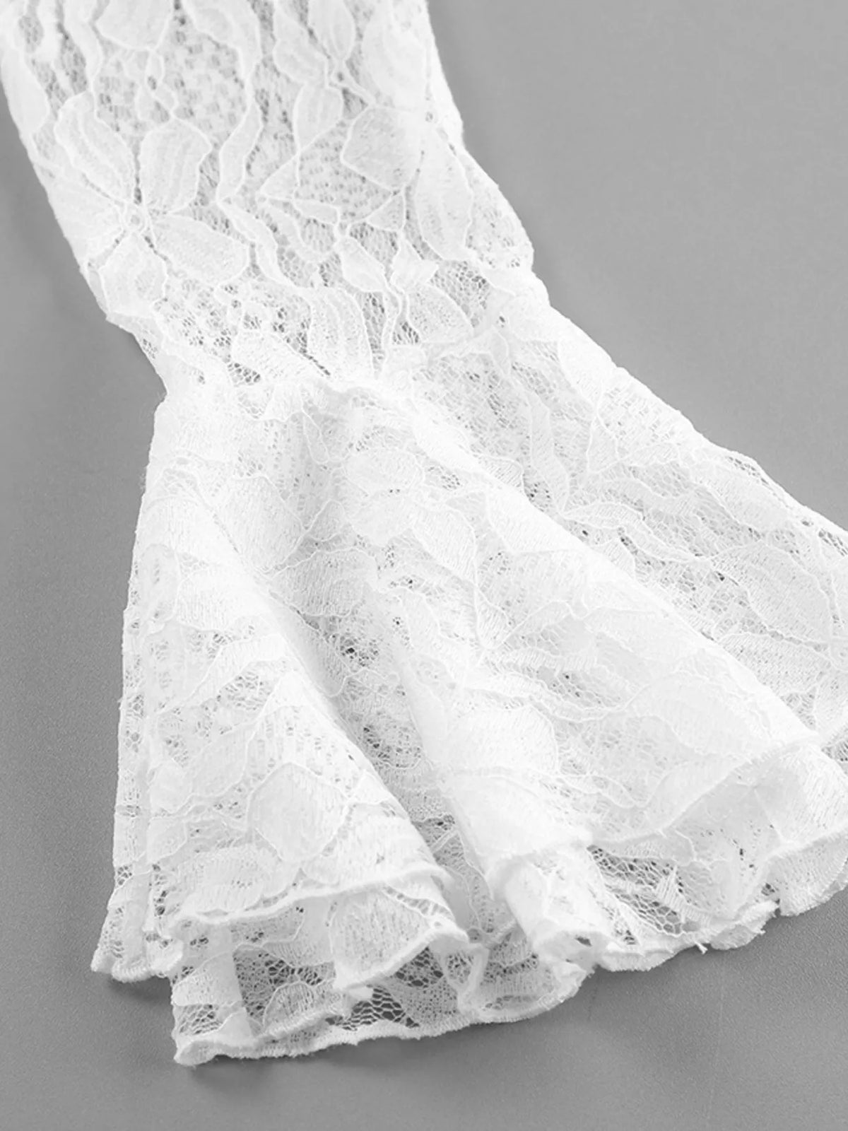 Lace V-Neck Flare Sleeve Blouse