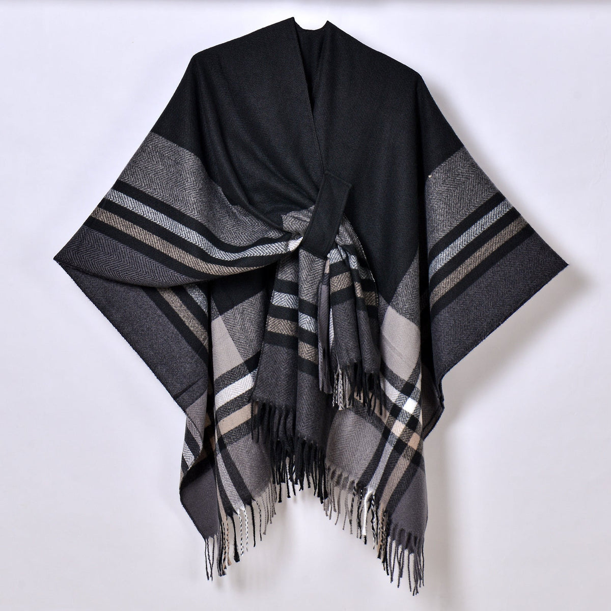 Adjustable Strap New European And American Classic Plaid Shawl