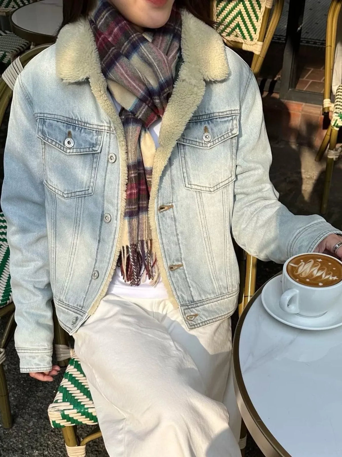 Sherpa-Lined Denim Jacket
