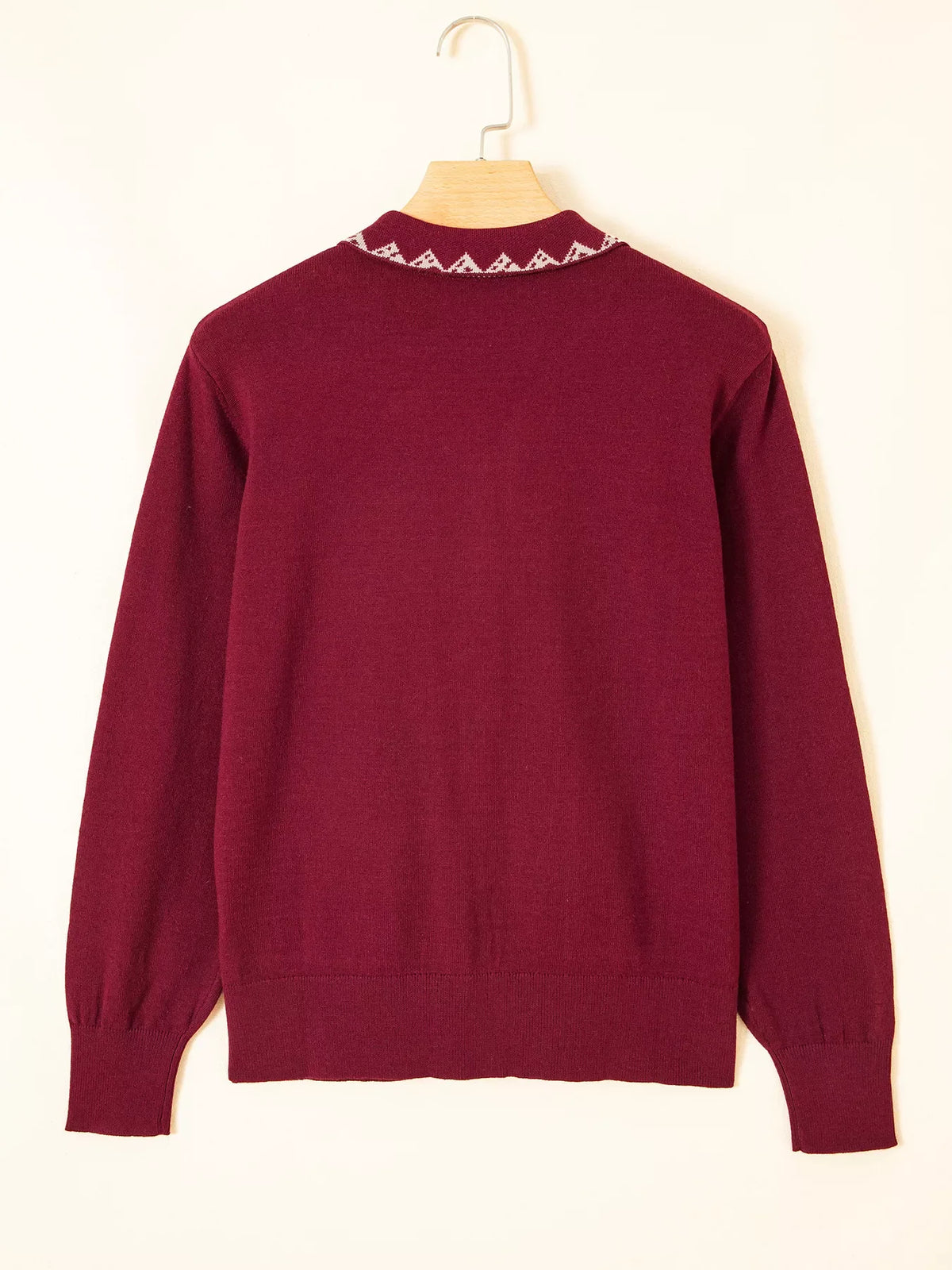 Bow Pocket Collar Long Sleeve Knit Cardigan