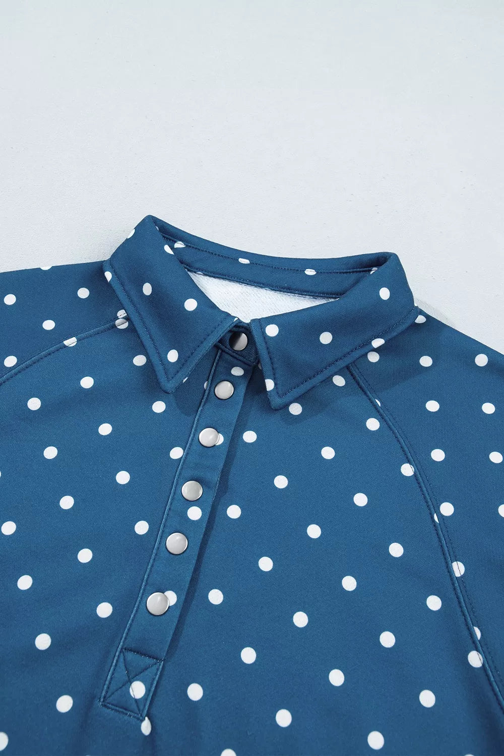 Polka Dot Snap-Button Sweatshirt