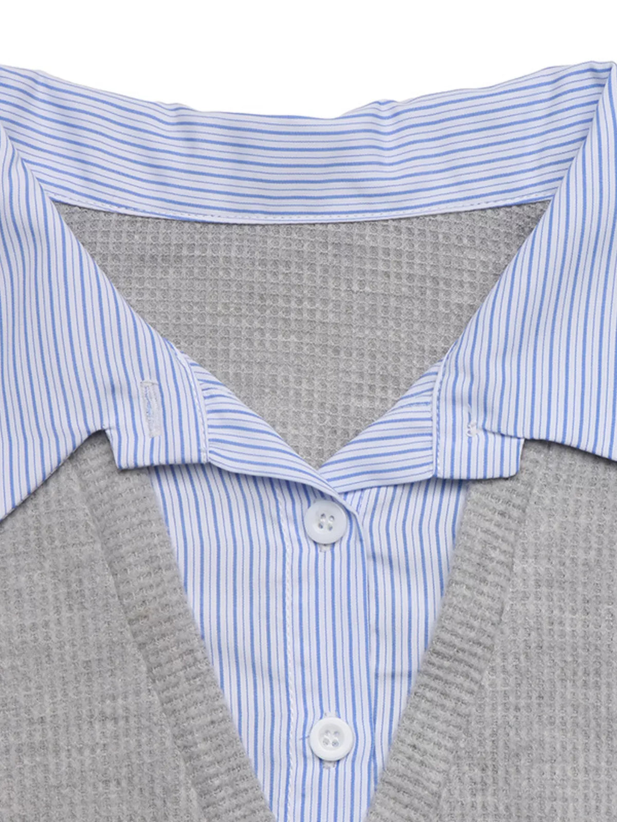 Striped Collar Dropped Shoulder Sweatshirt