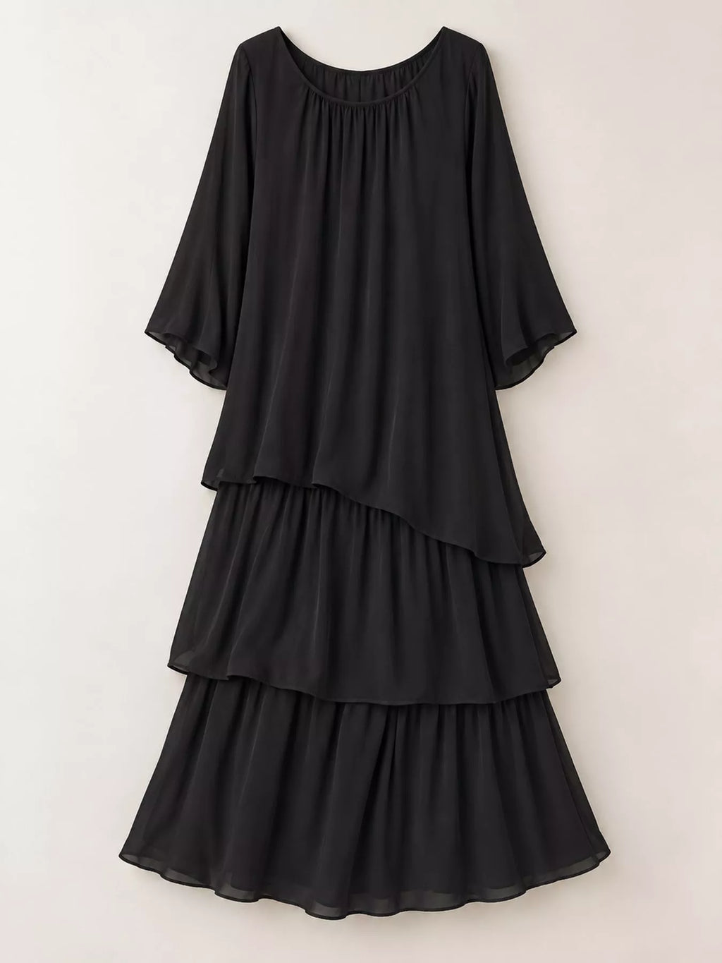 Full Size Layered Batwing Sleeve Maxi Dress Plus Size