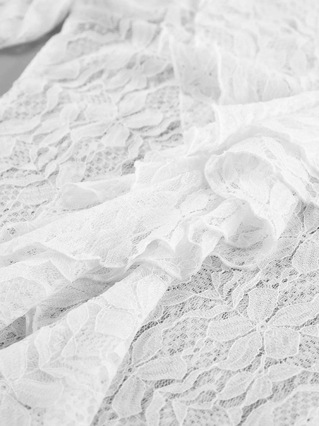 Lace V-Neck Flare Sleeve Blouse
