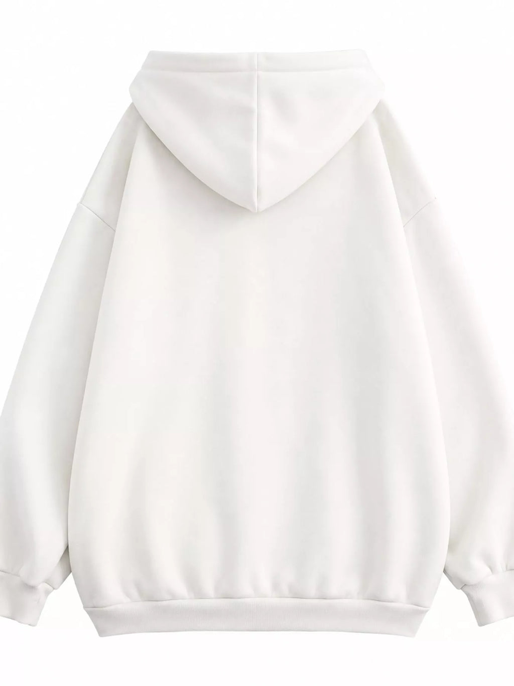 Full Size Oversized Solid Zip-Up Hoodie with Drawstring Plus Size