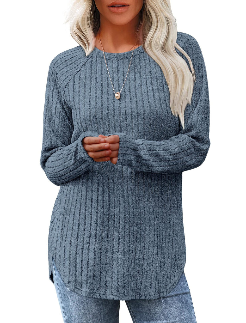 2026 European And American Women's Autumn New Loose Round Neck Base Shirt Long Sleeved Shirt