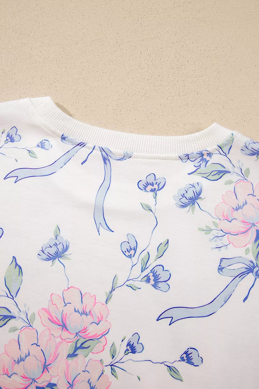 Floral Print Long Sleeve Top Elastic Waist Skort Two Piece Set
