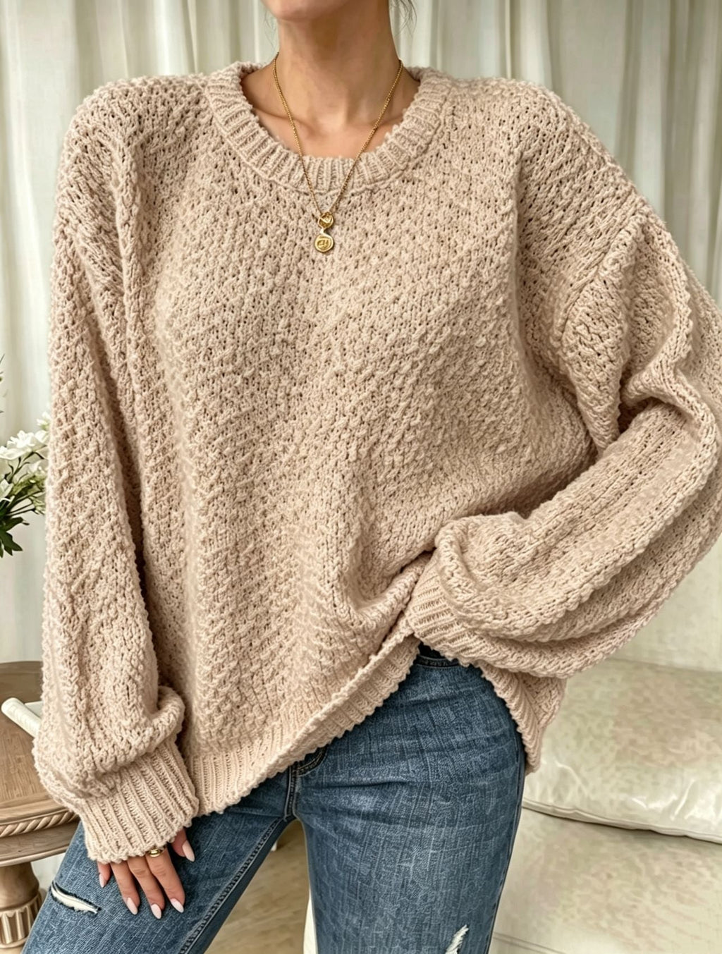 Women's Casual Crew-neck Long-sleeve Top
