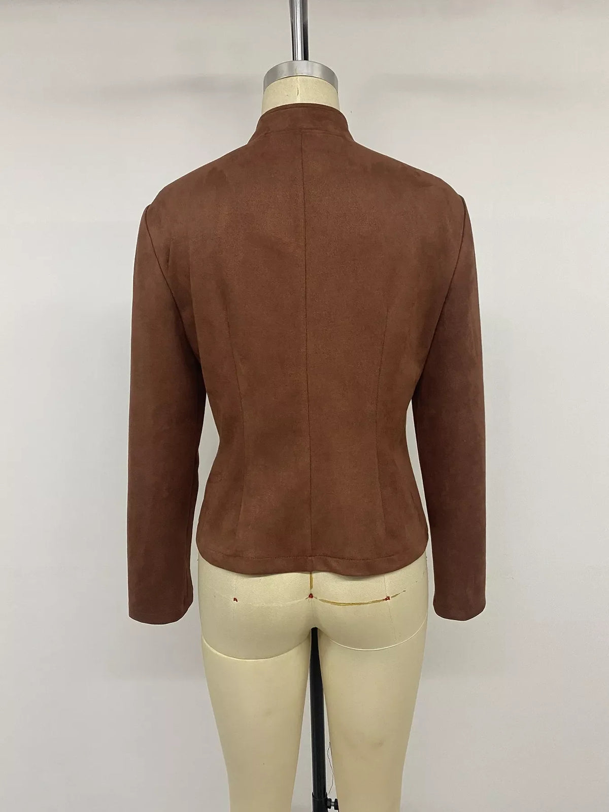 Vintage Stand Collar Cropped Jacket