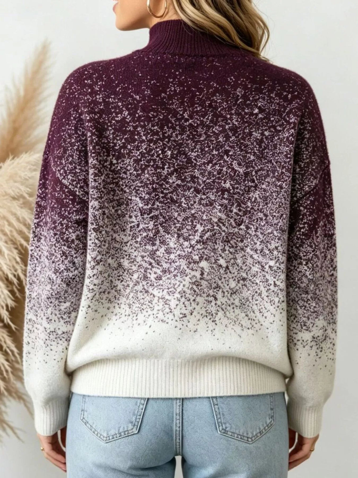 Gradient Turtleneck Long Sleeve Sweater
