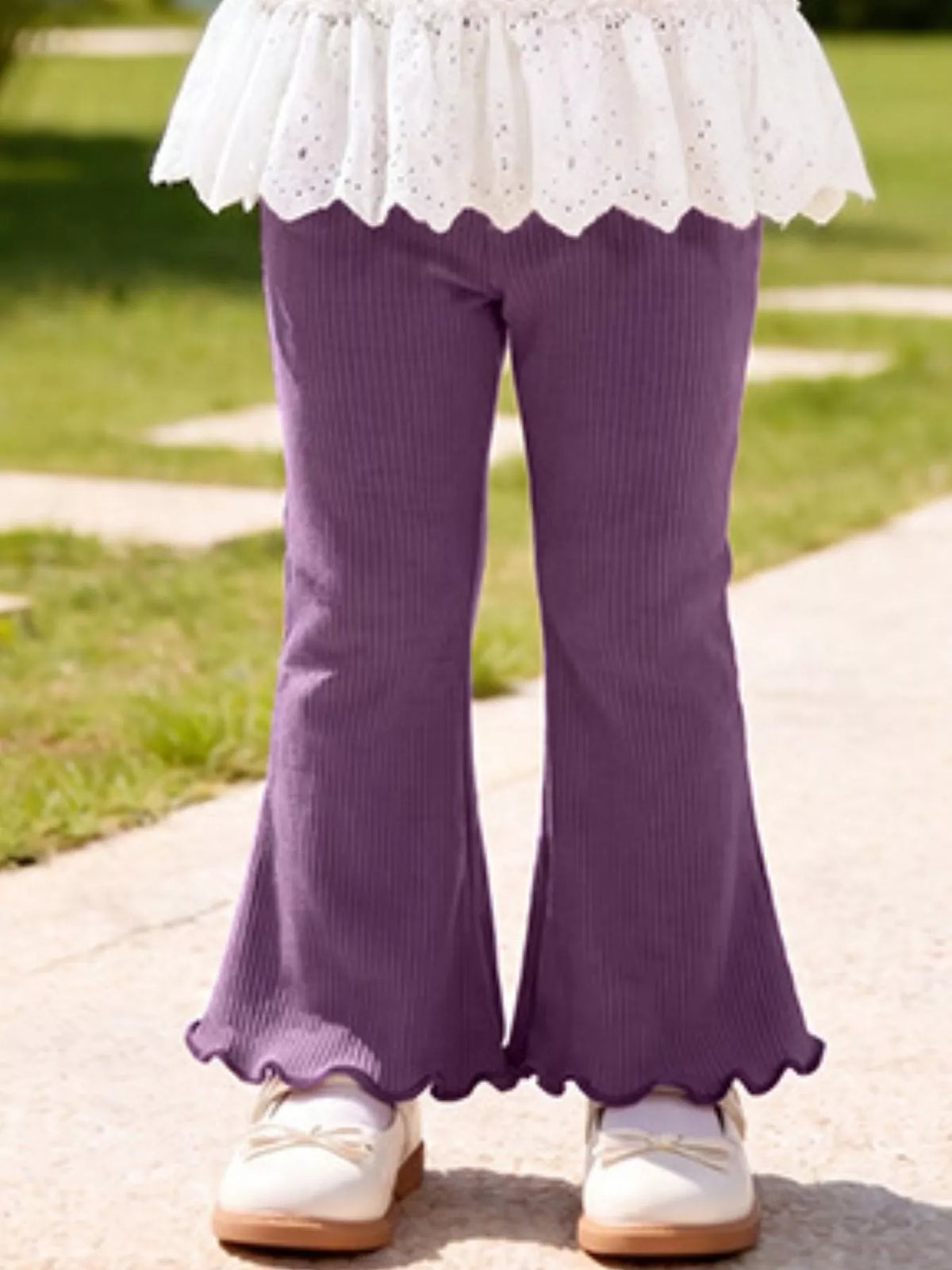 Children's Bow-Embellished Sweatshirt and Flare Pants Set