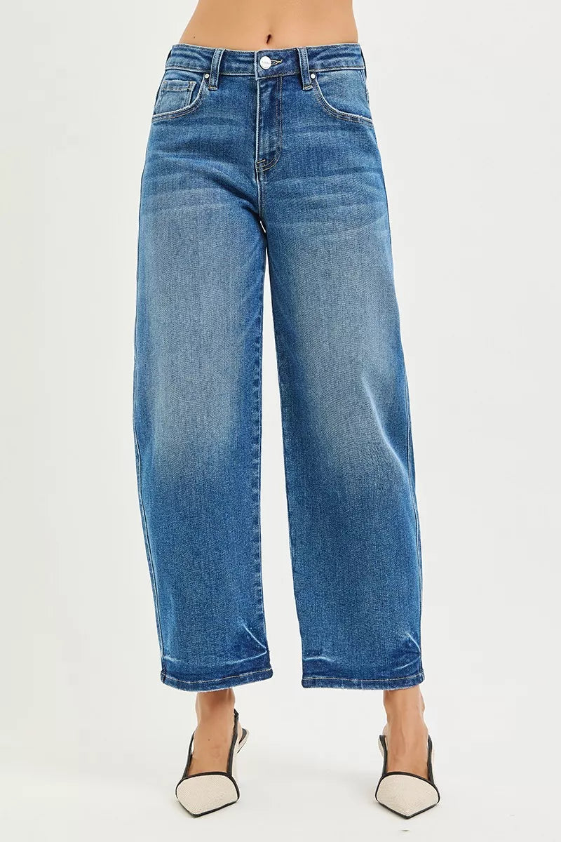 RISEN Slouchy Cropped Barrel Jeans