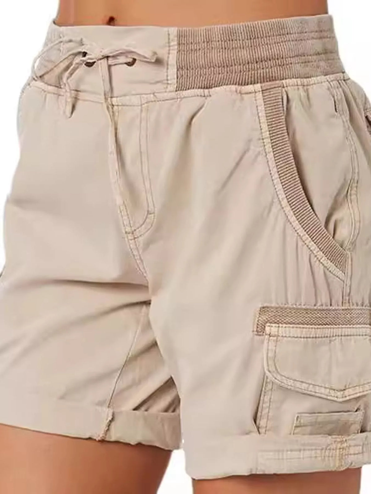 Full Size Drawstring Cargo Shorts Plus Size