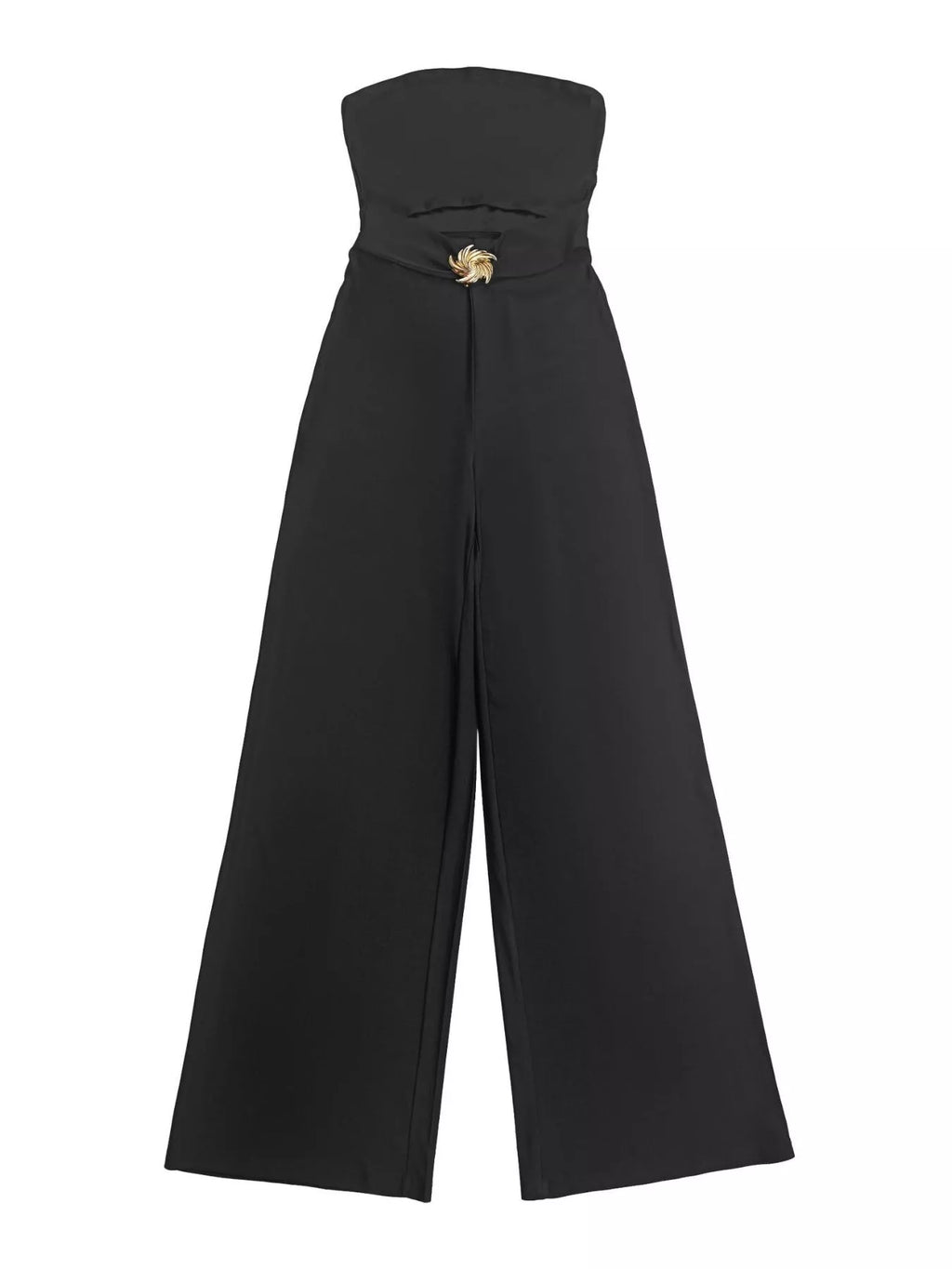 Strapless Cut-out Wide-Leg Jumpsuit