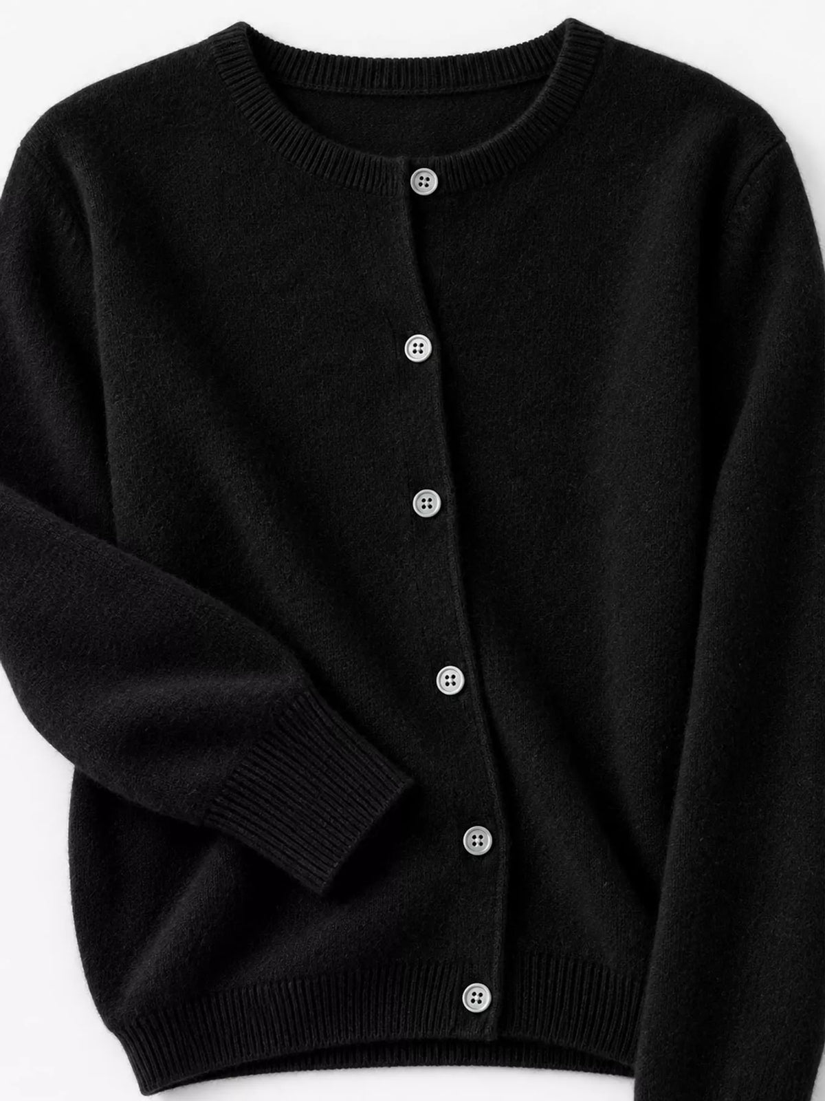 Crew Neck Button-Down Cardigan