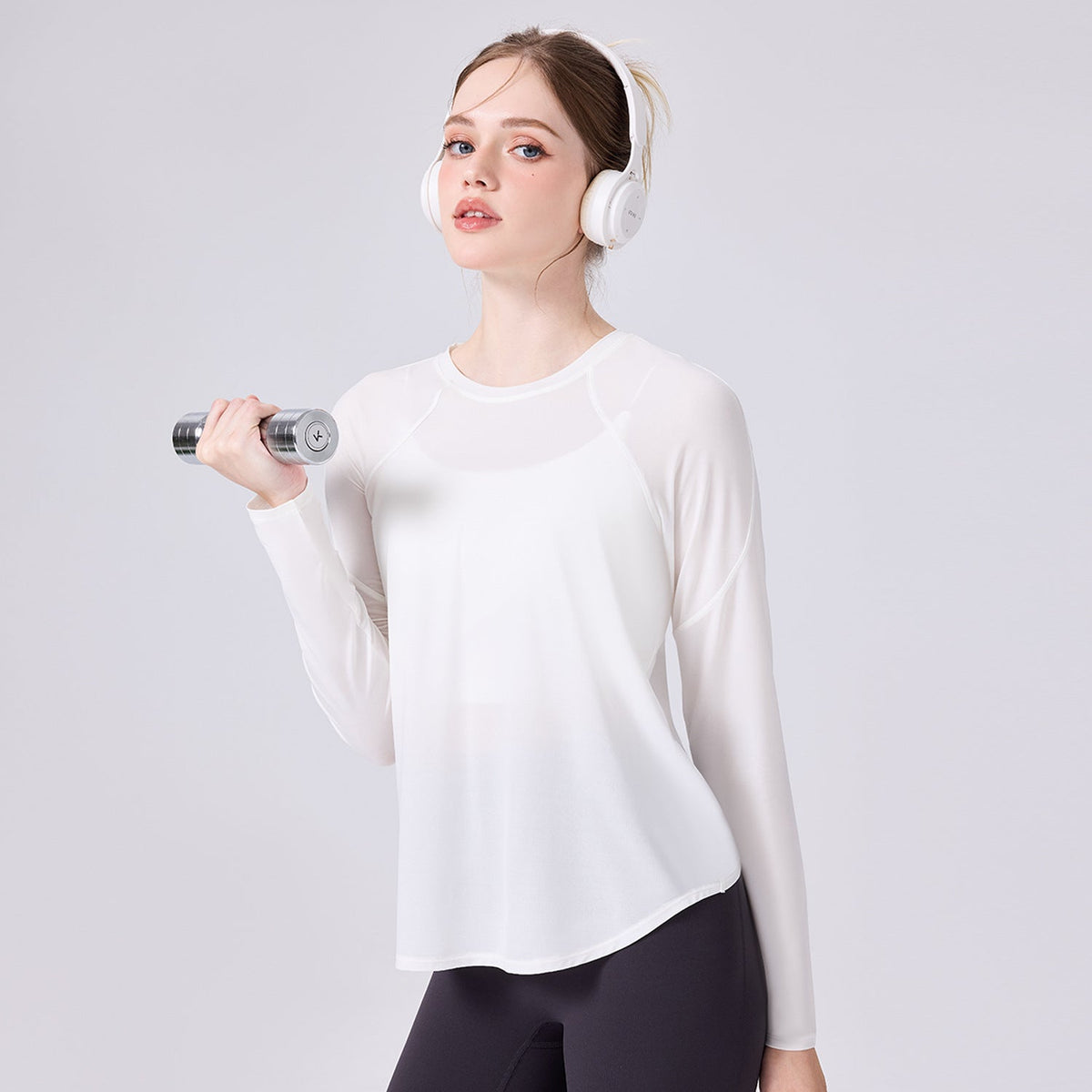 Women's Long-Sleeve Yoga Top With Breathable Back, Quick-Dry, Lightweight, Loose Fit, Suitable For Gym And Commuting, Direct From The Source Factory