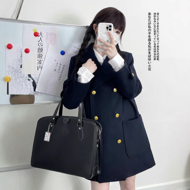 Women's Japanese-style Preppy Wool Coat For Fall And Winter