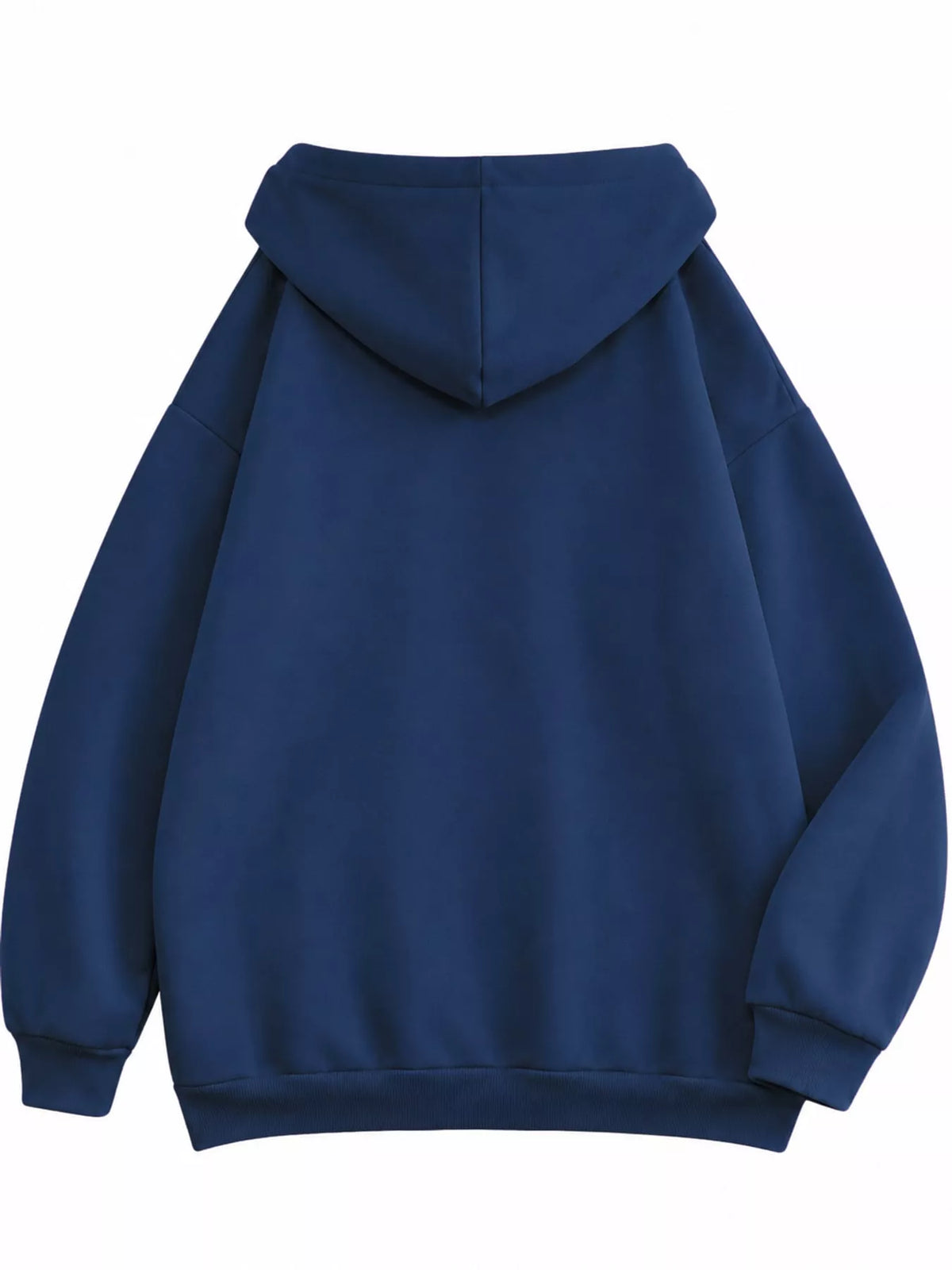 Full Size Oversized Solid Zip-Up Hoodie with Drawstring Plus Size