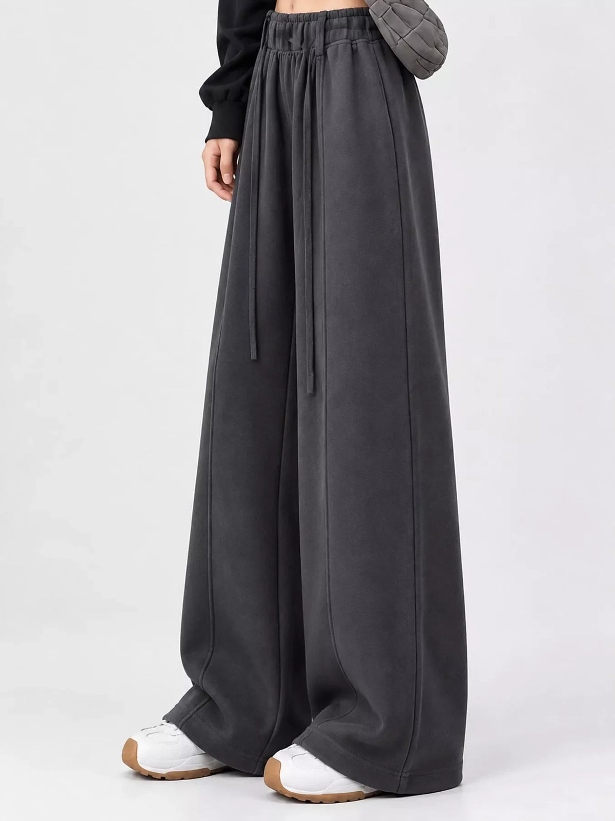 Drawstring Wide-Leg Casual Pants