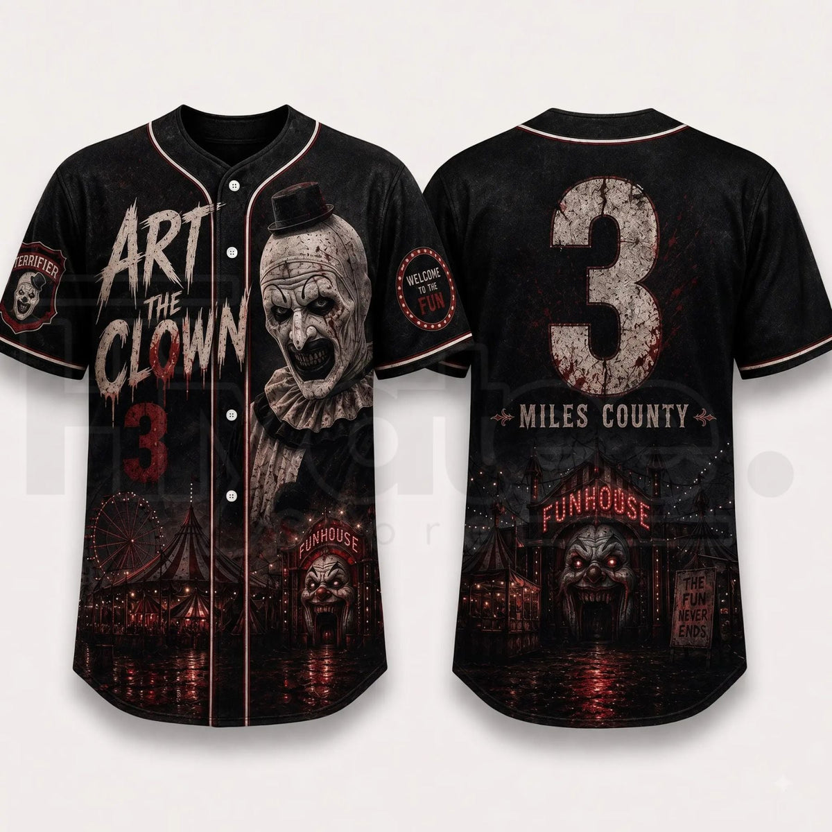 Horror Slasher Baseball Jersey – Gothic Halloween Dark Character Graphic Shirt