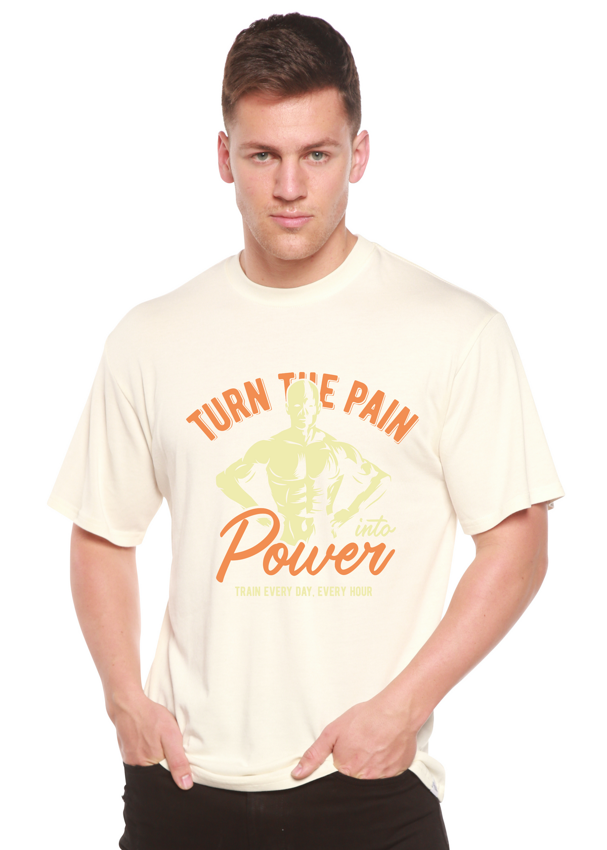 Turn The Pain Men's Bamboo Viscose/Organic Cotton Short Sleeve Graphic T-Shirt