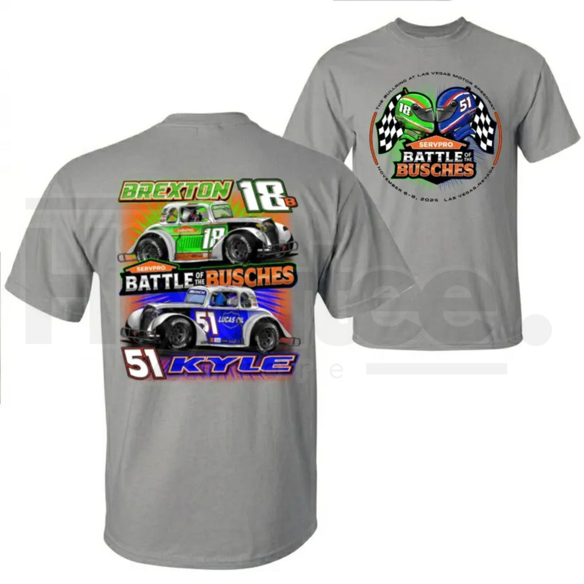 Battle Of The Busches Racing T-Shirt – Vintage Kyle & Brexton Busch NASCAR Style Tee