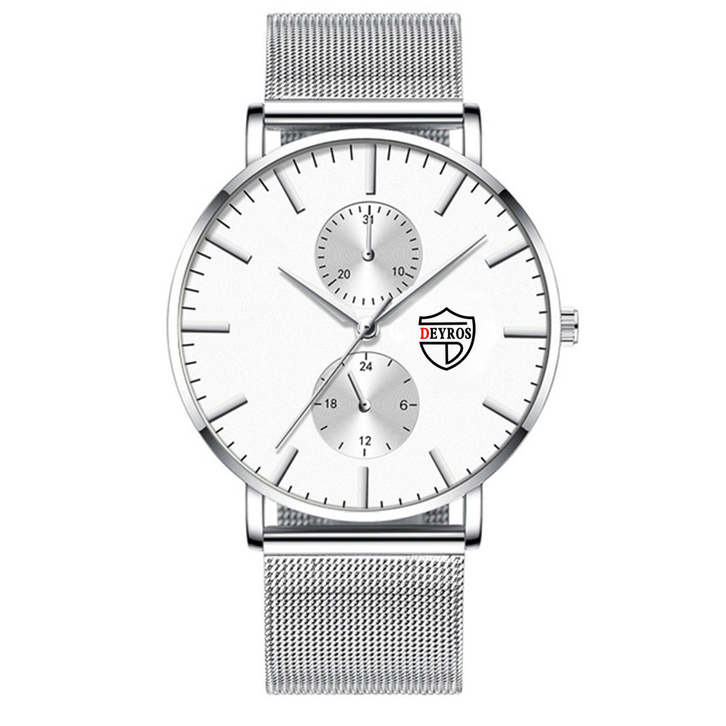 Black 3Bar Watch Men Women'S Watches Ladies Watch With Crystals  Fashion Stainless Steel Band Comfortable Wristwatch