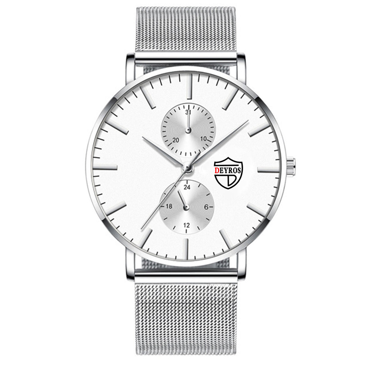 Black 3Bar Watch Men Women'S Watches Ladies Watch With Crystals  Fashion Stainless Steel Band Comfortable Wristwatch