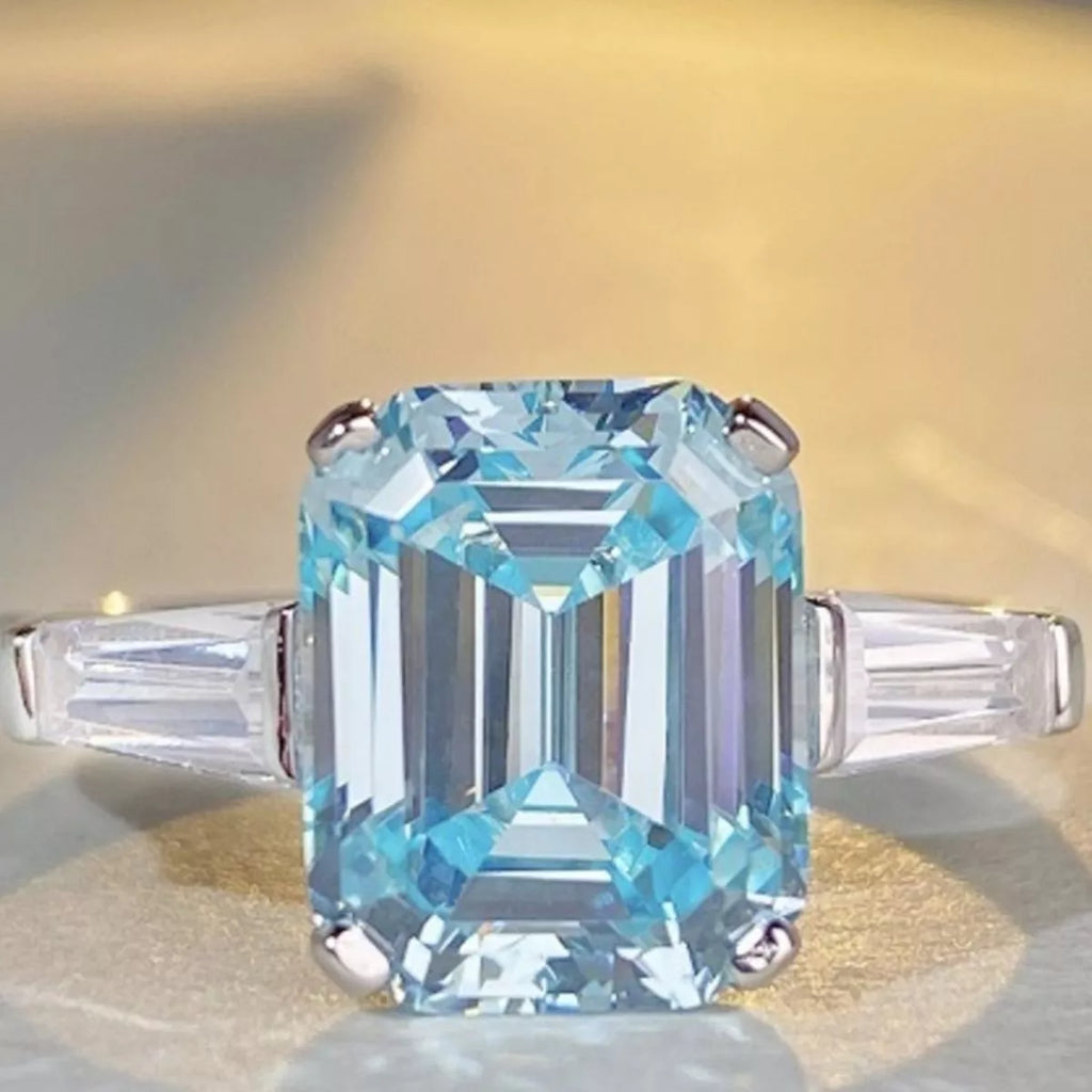 925 Sterling Silver Zircon Geometric Ring