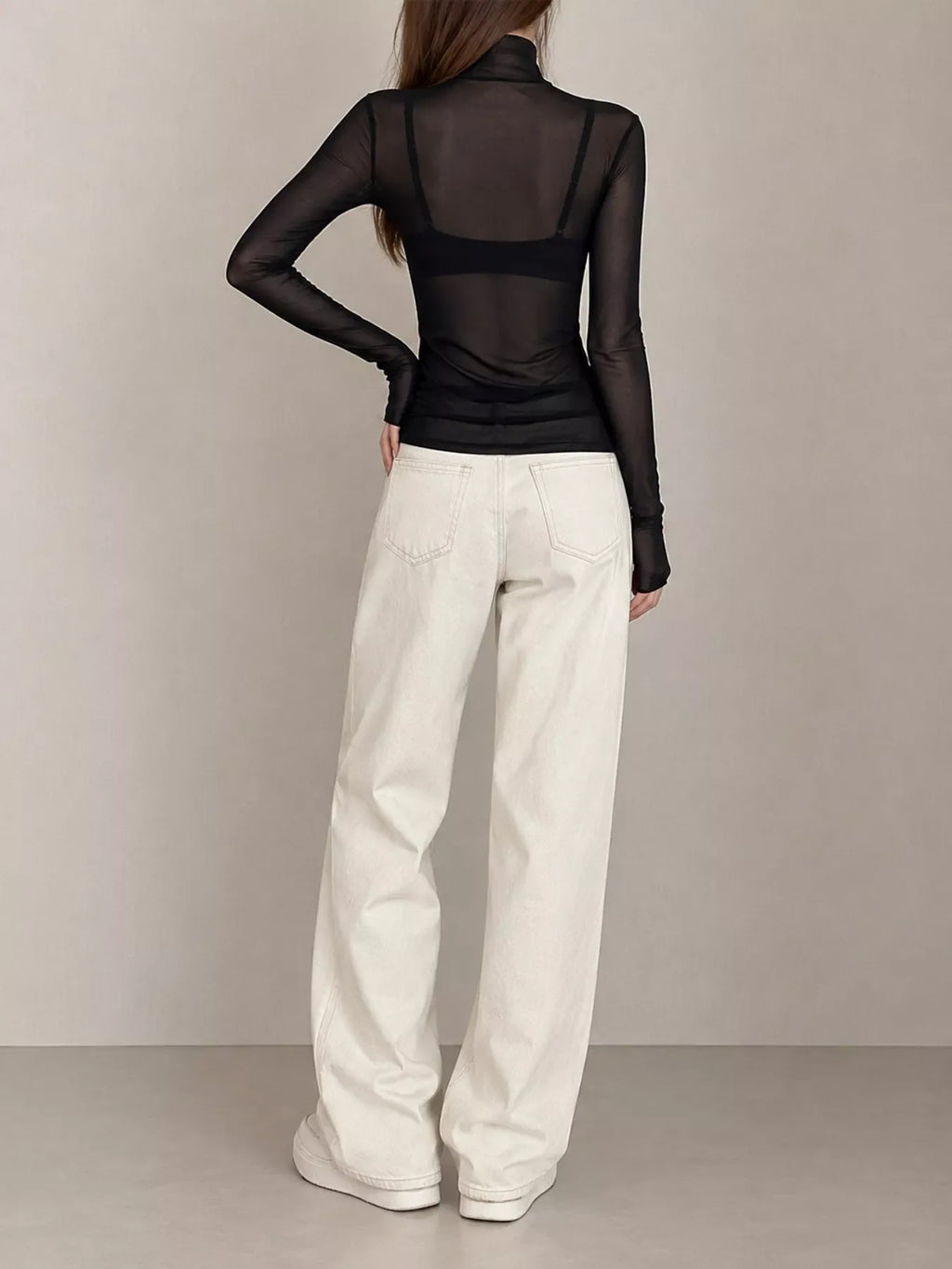 Turtleneck Long Sleeve Slim Fit T-Shirt