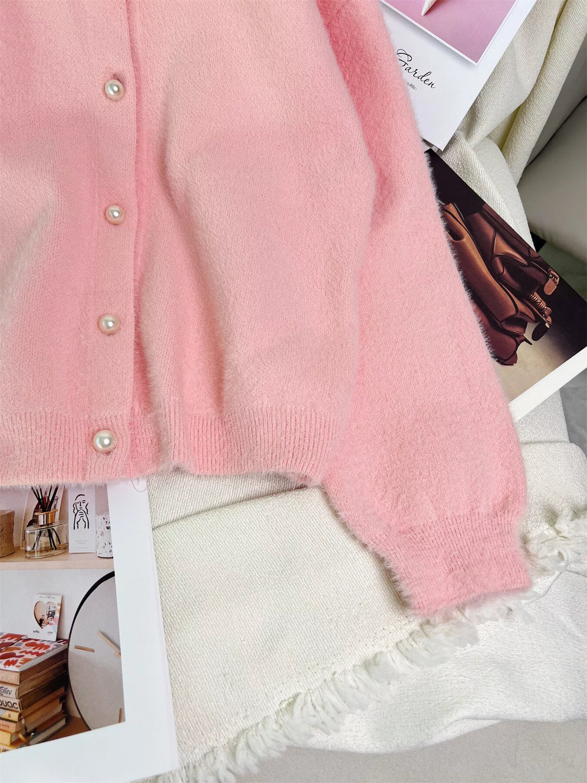 Fuzzy Knit Button Down Cardigan
