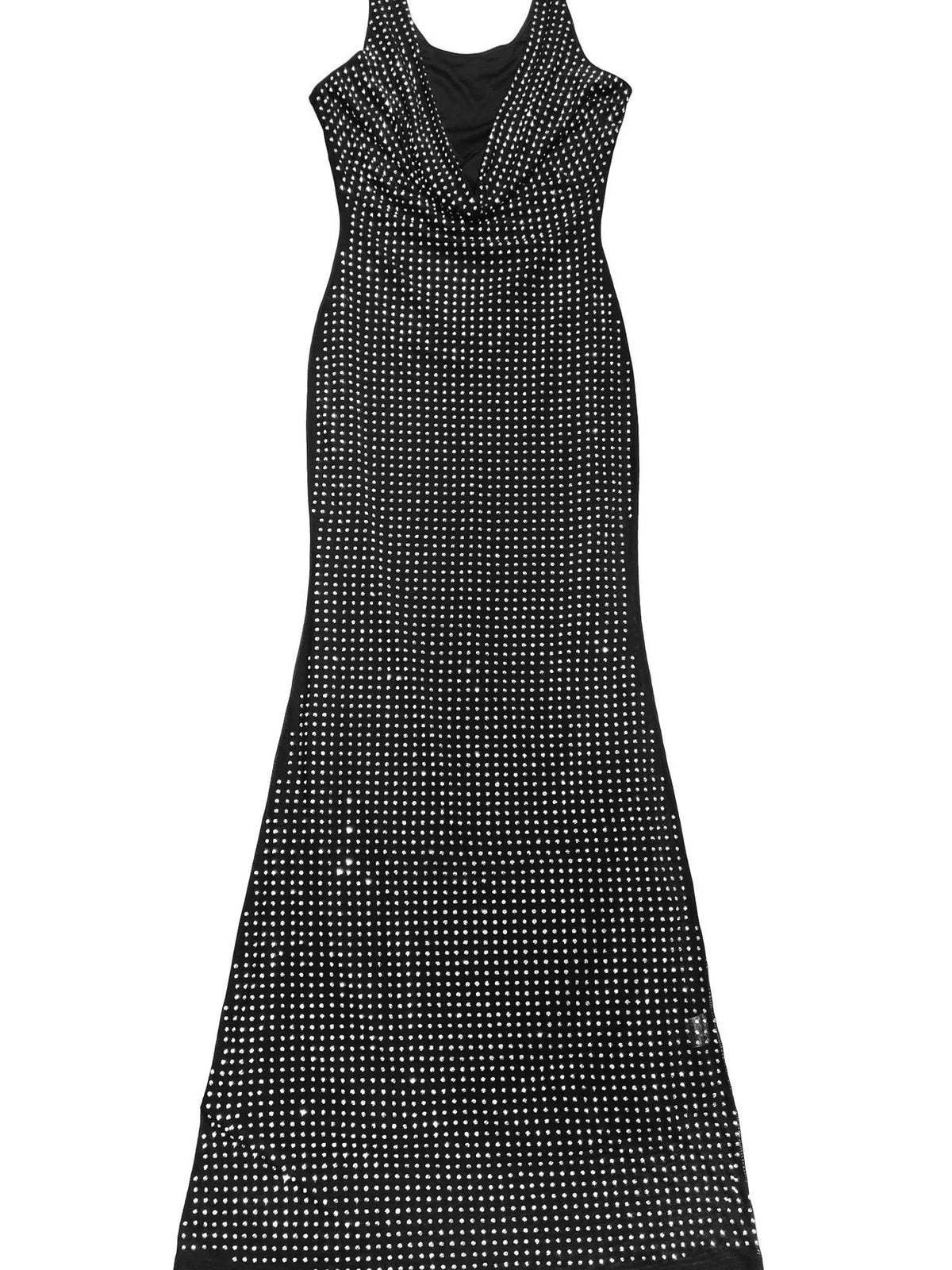 Sleeveless Rhinestone Embellished Bodycon Maxi Dress