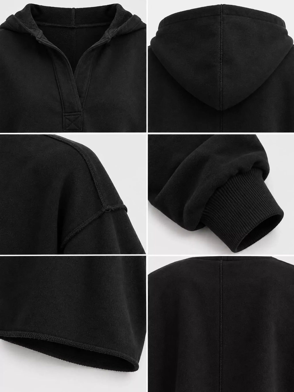Dropped Shoulder Cropped Hoodie