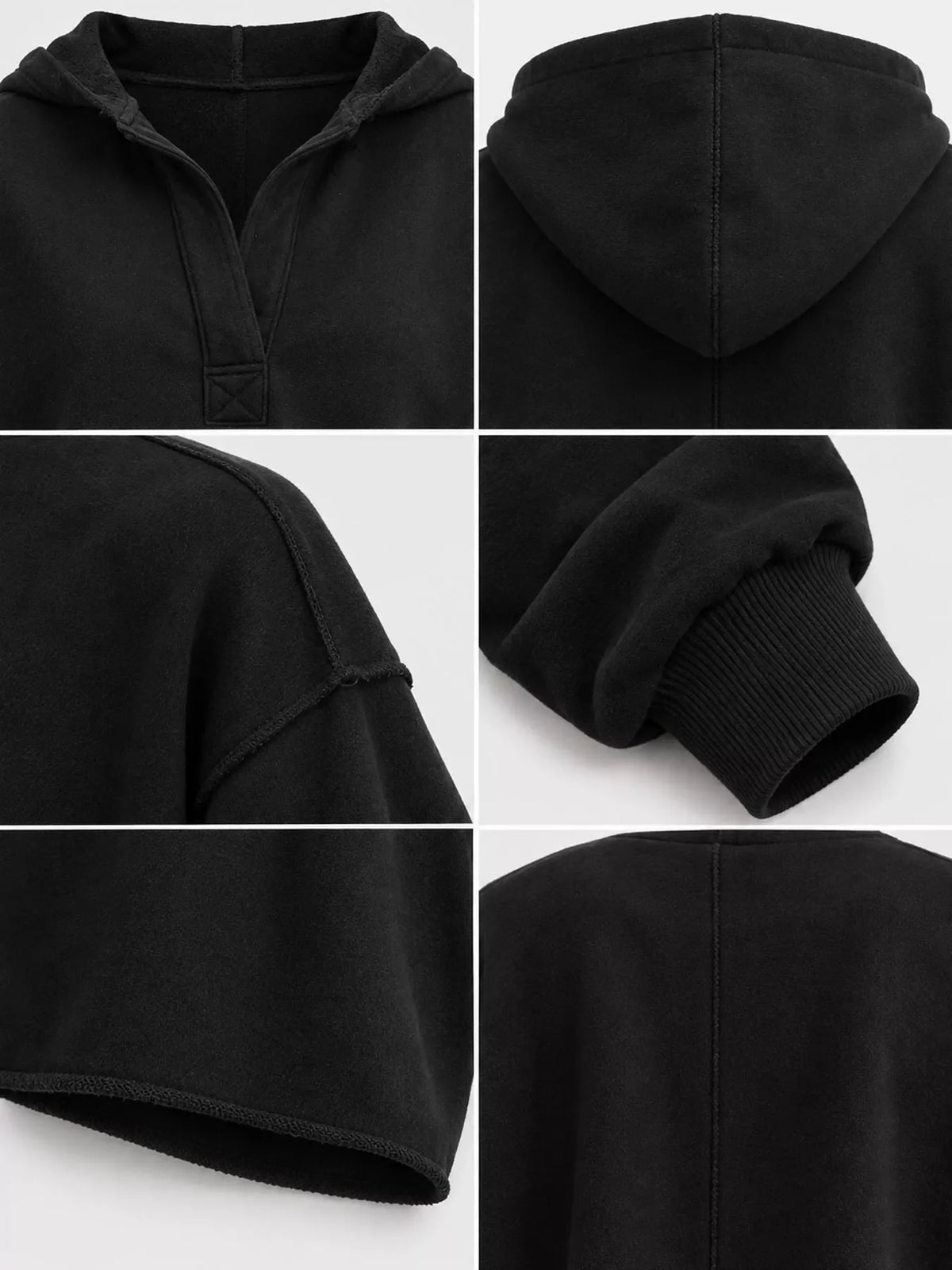 Dropped Shoulder Cropped Hoodie