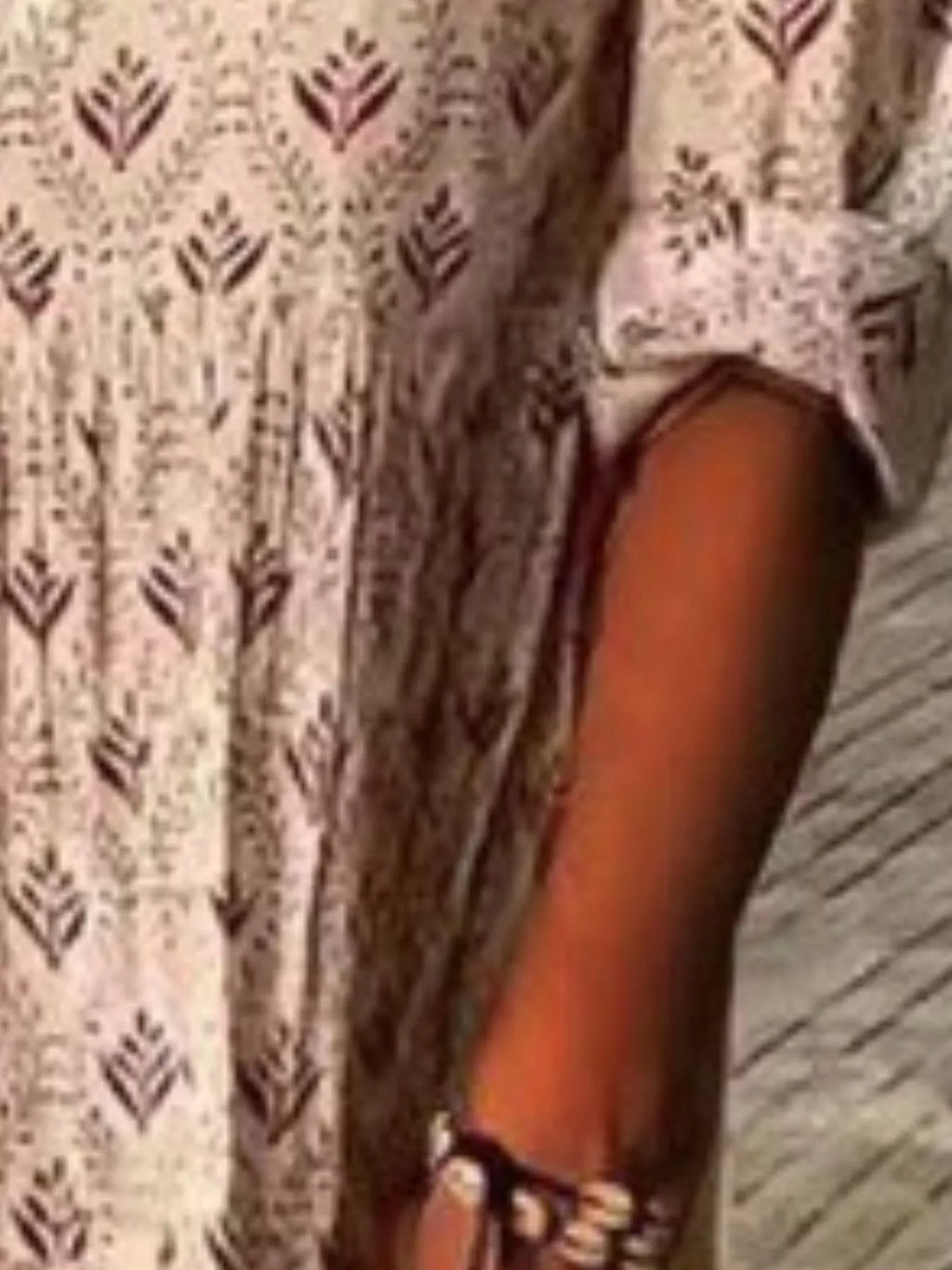 Full Size Printed Notched Tiered Maxi Dress Plus Size