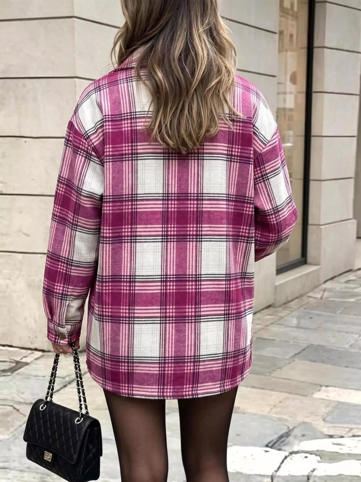 Plaid Snap Down Shacket