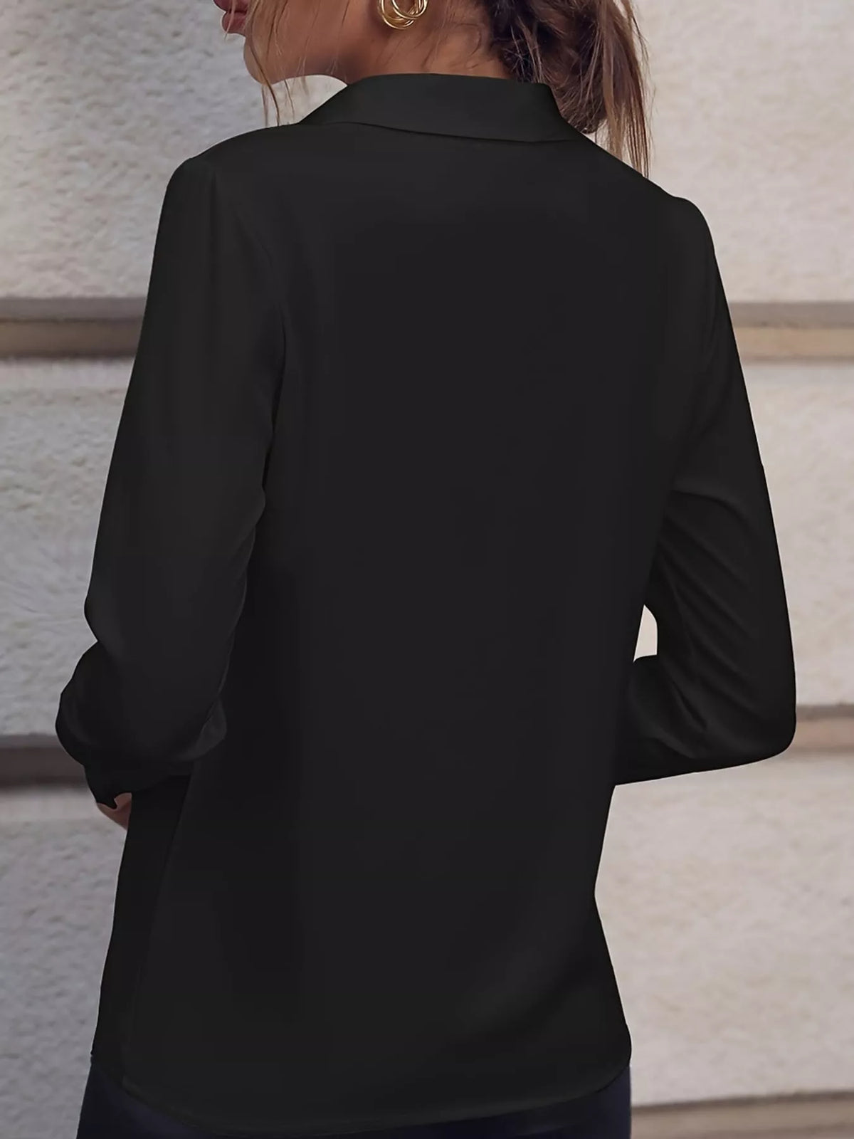 Long Sleeve Satin Blouse