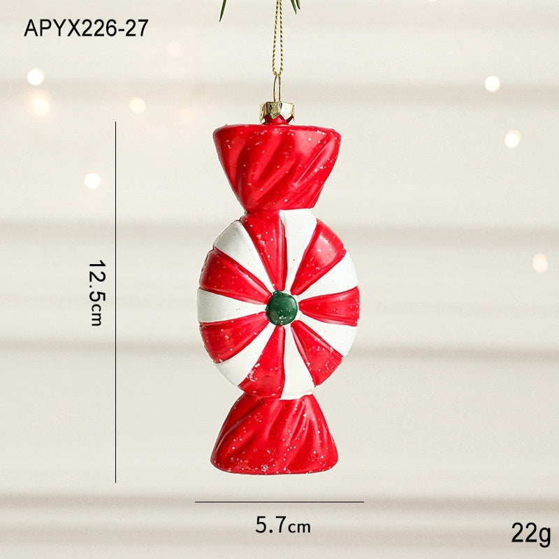 Christmas Tree Decorations Painted Plastic Christmas Pendant