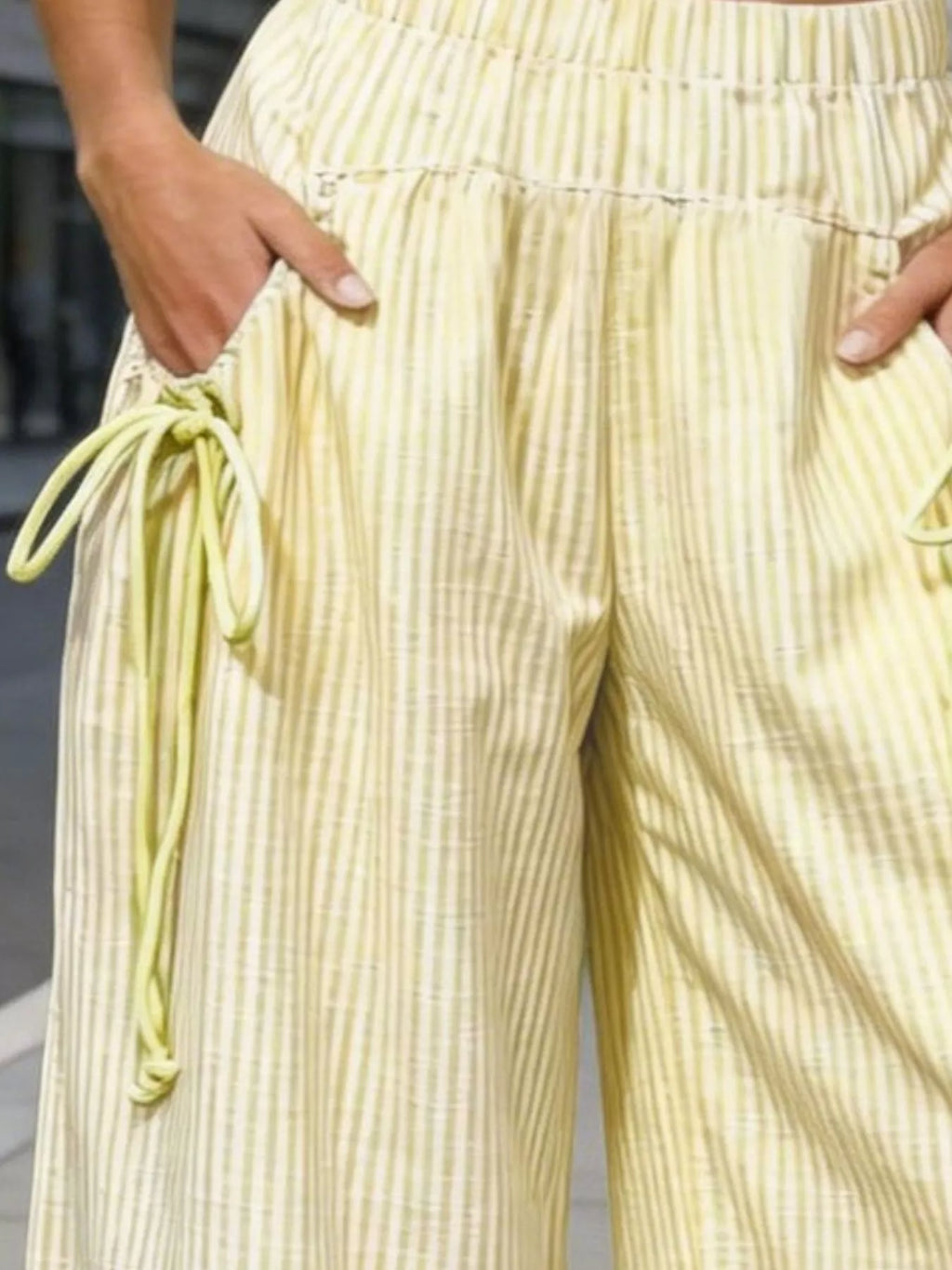 Full Size High-Waisted Striped Wide-Leg Pants Plus Size