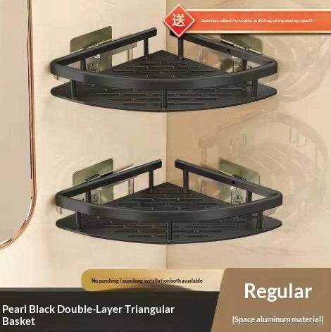 Bathroom Triangle Shelving Bathroom Wall Hanging Shelving Perforated Simple Storage Rack