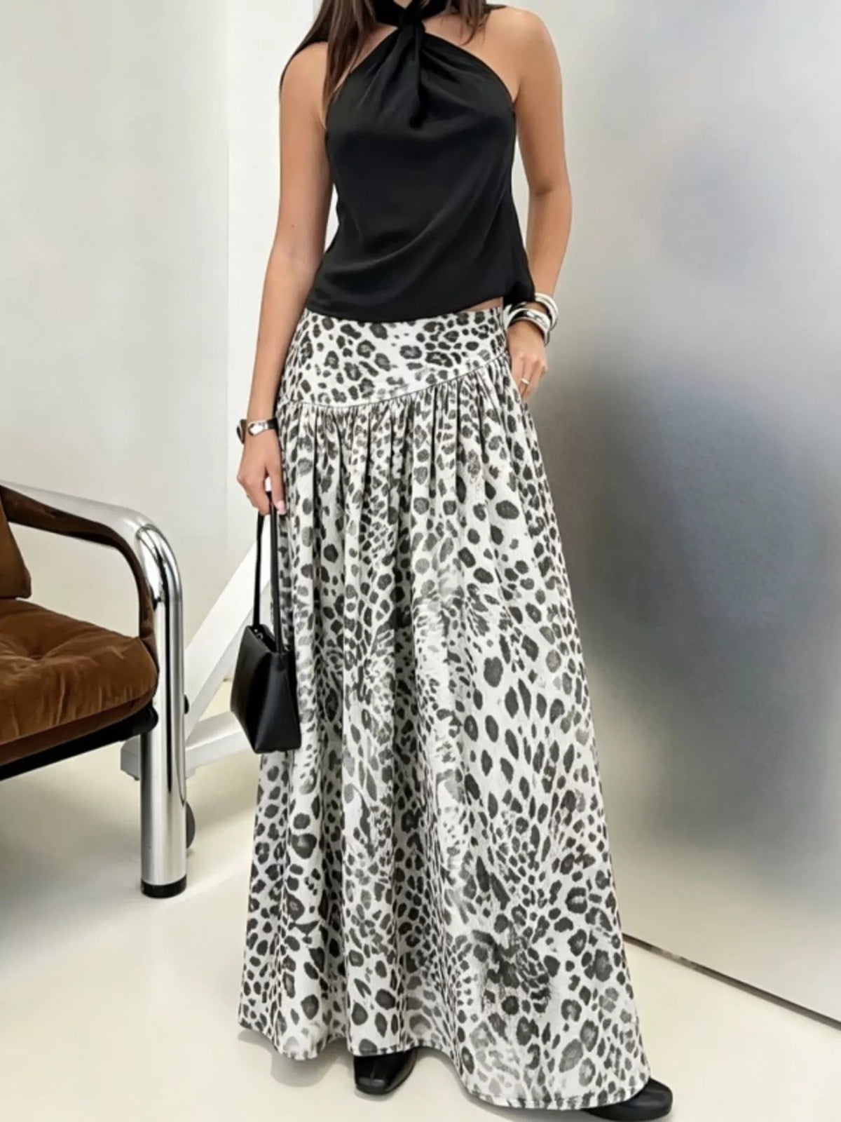 Animal Print Maxi Skirt