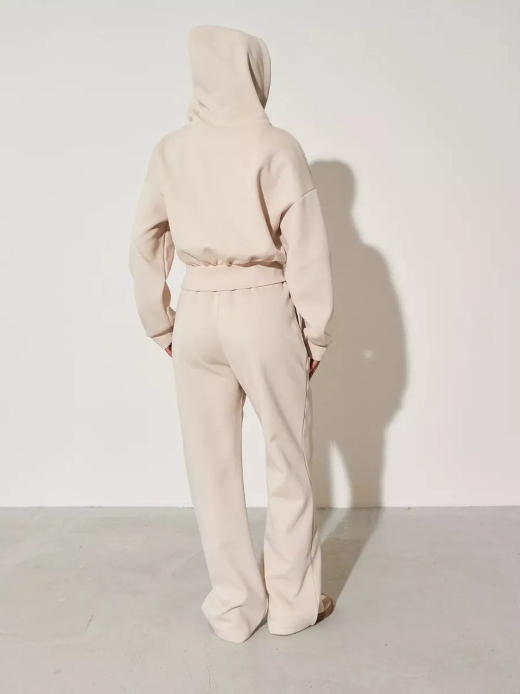 Zip-Up Hoodie and Wide-Leg Sweatpants Set