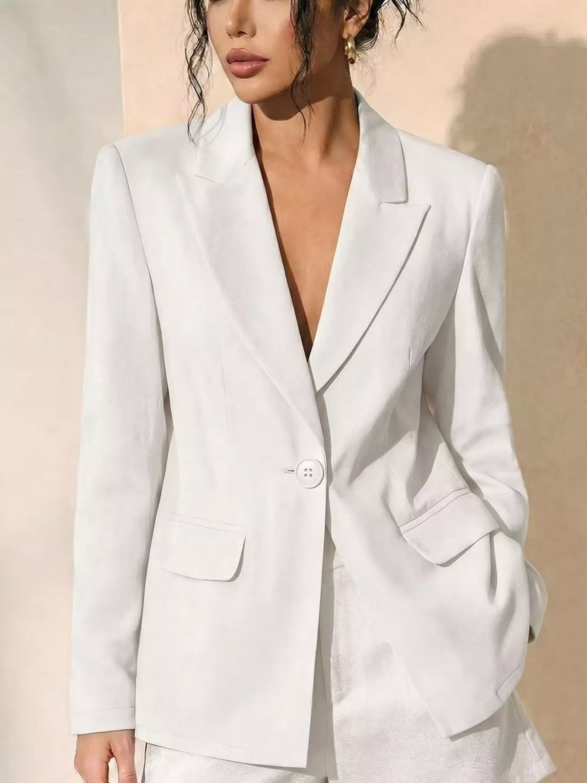 Lace-Back One Button Blazer