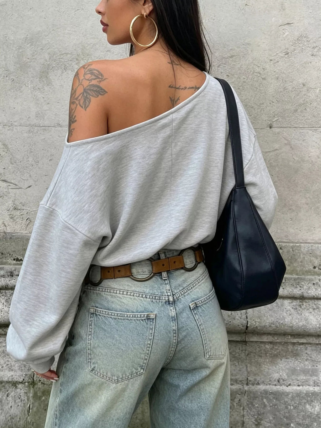 One Shoulder Long Sleeve Casual T-Shirt